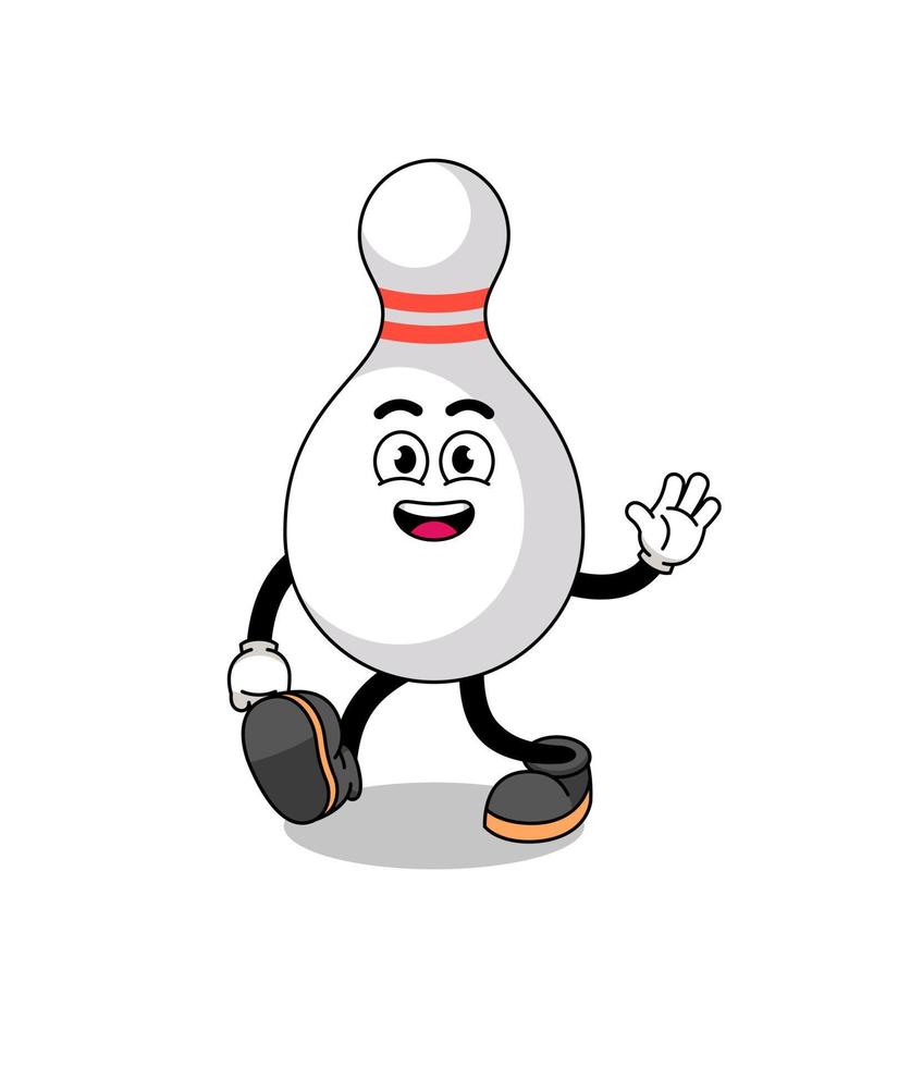 bowling pin cartoon walking vector