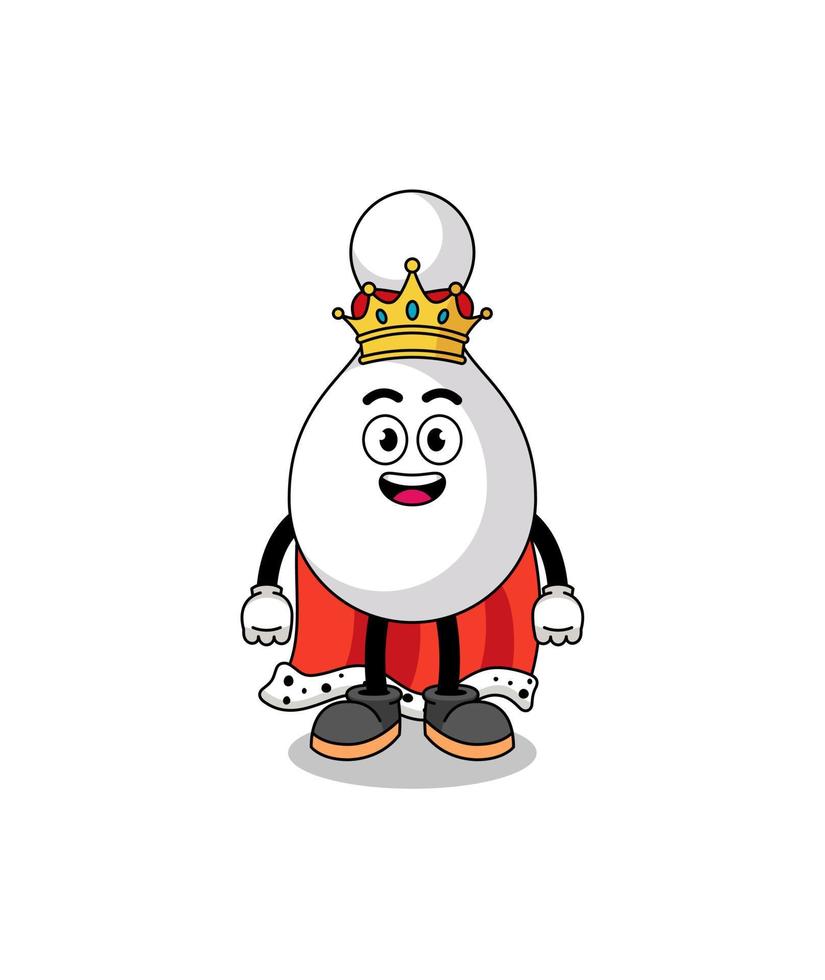 Mascot Illustration of bowling pin king vector