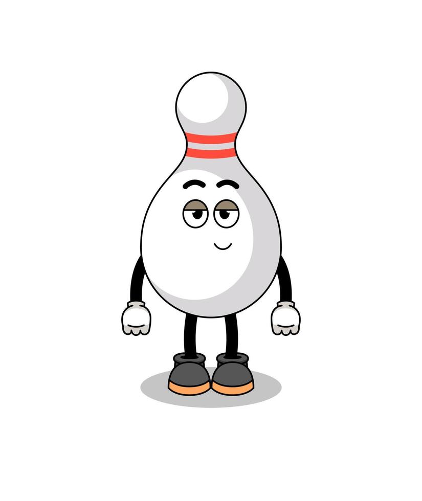 bowling pin cartoon couple with shy pose vector