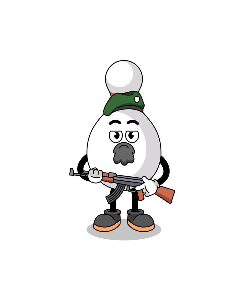 Character cartoon of bowling pin as a special force vector