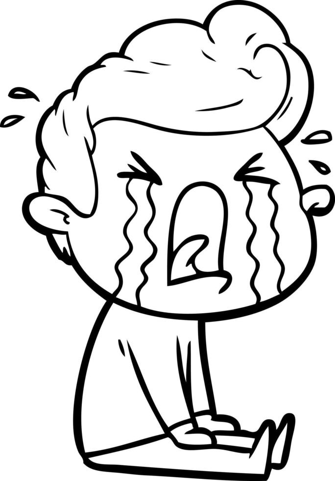 cartoon crying man vector