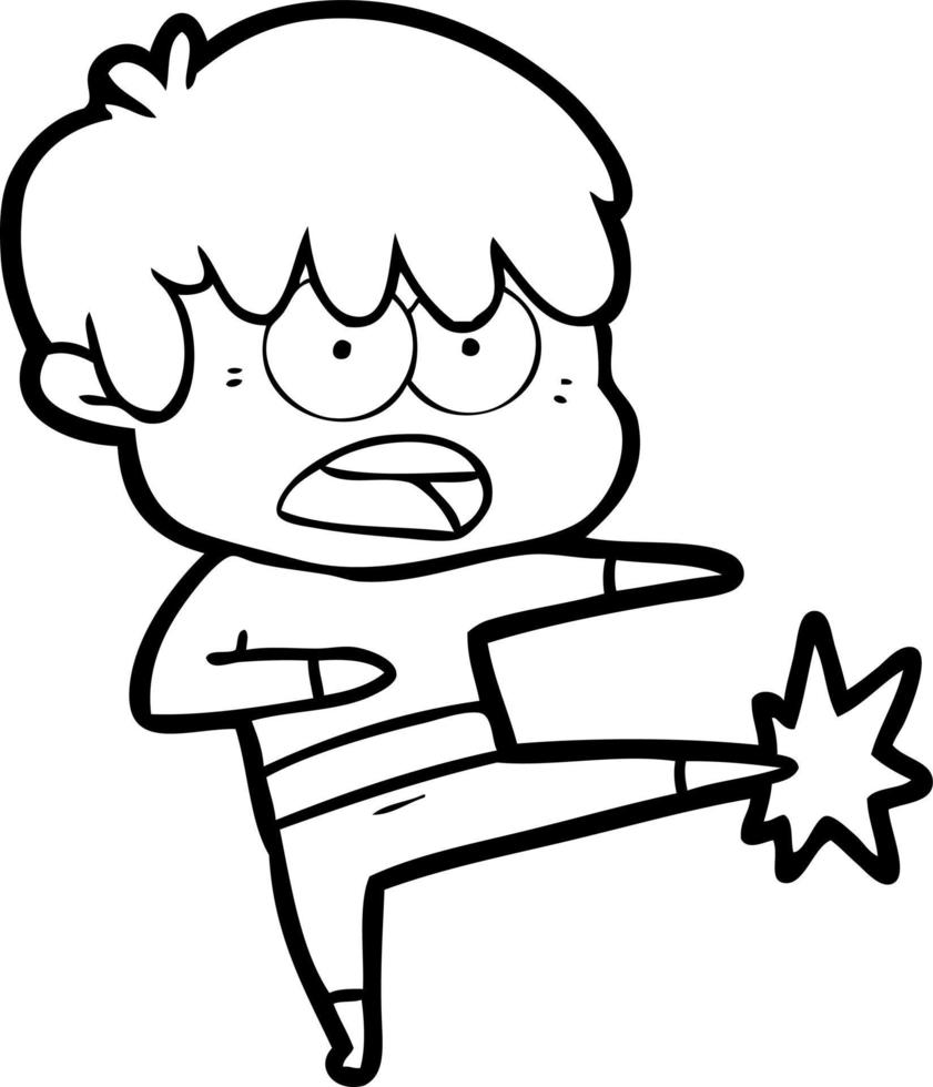 worried cartoon boy vector