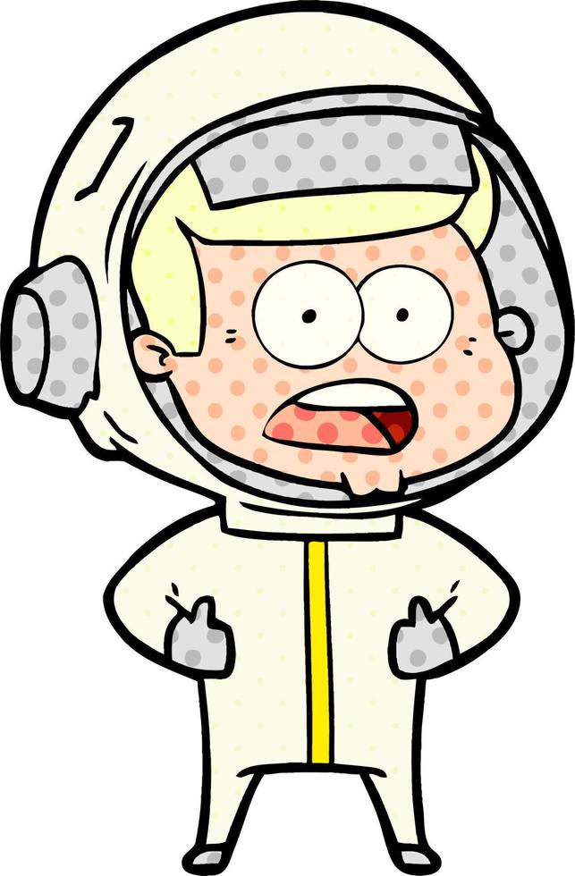 cartoon surprised astronaut vector