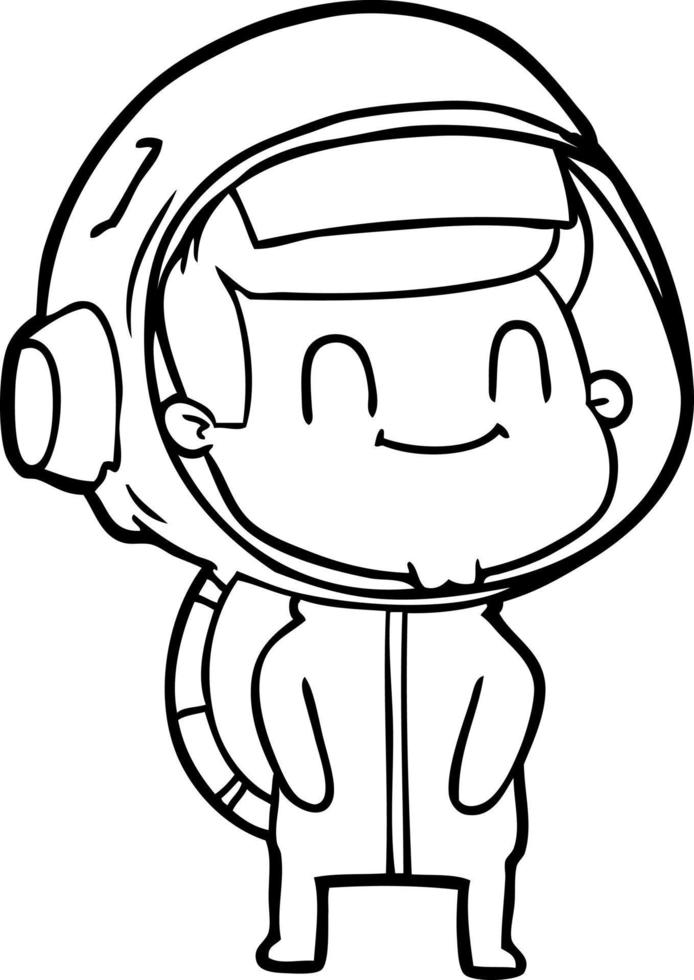 happy cartoon astronaut man vector