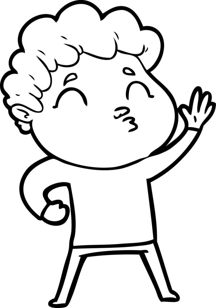cartoon man pouting vector