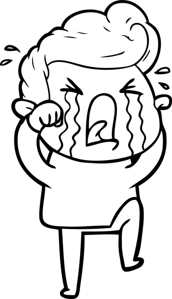 cartoon crying man vector