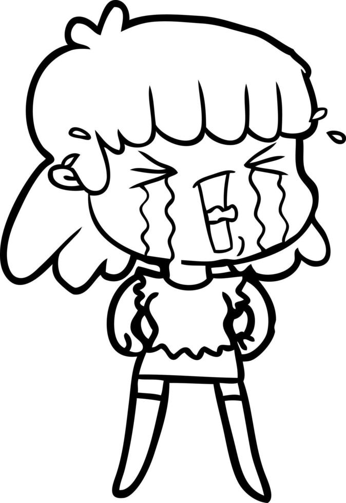 cartoon woman crying vector