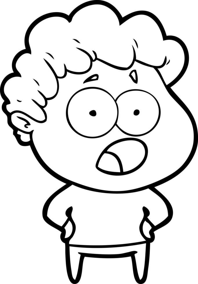 cartoon shocked man vector