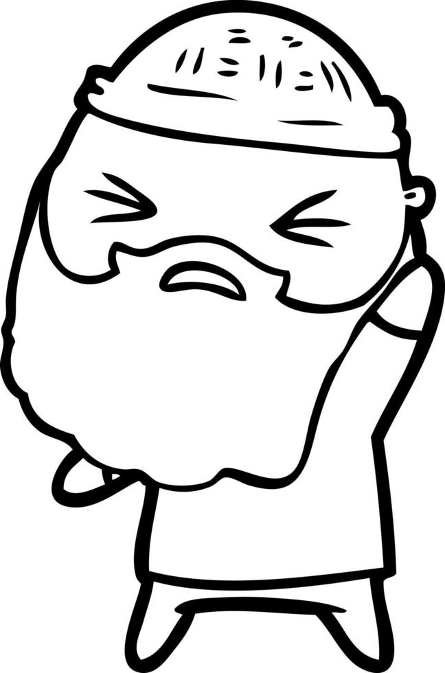 cartoon man with beard vector