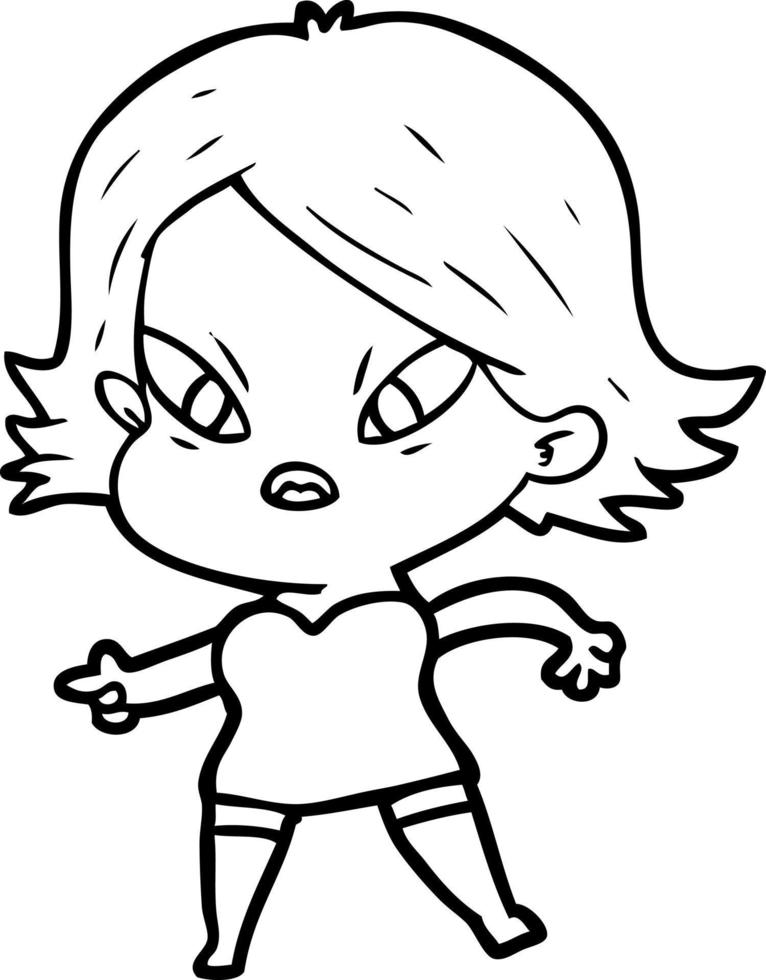 cartoon stressed woman vector