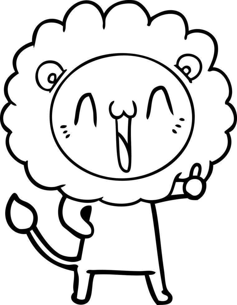 happy cartoon lion vector