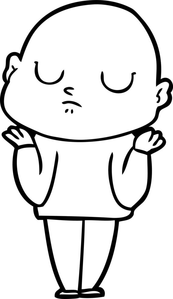 cartoon bald man vector