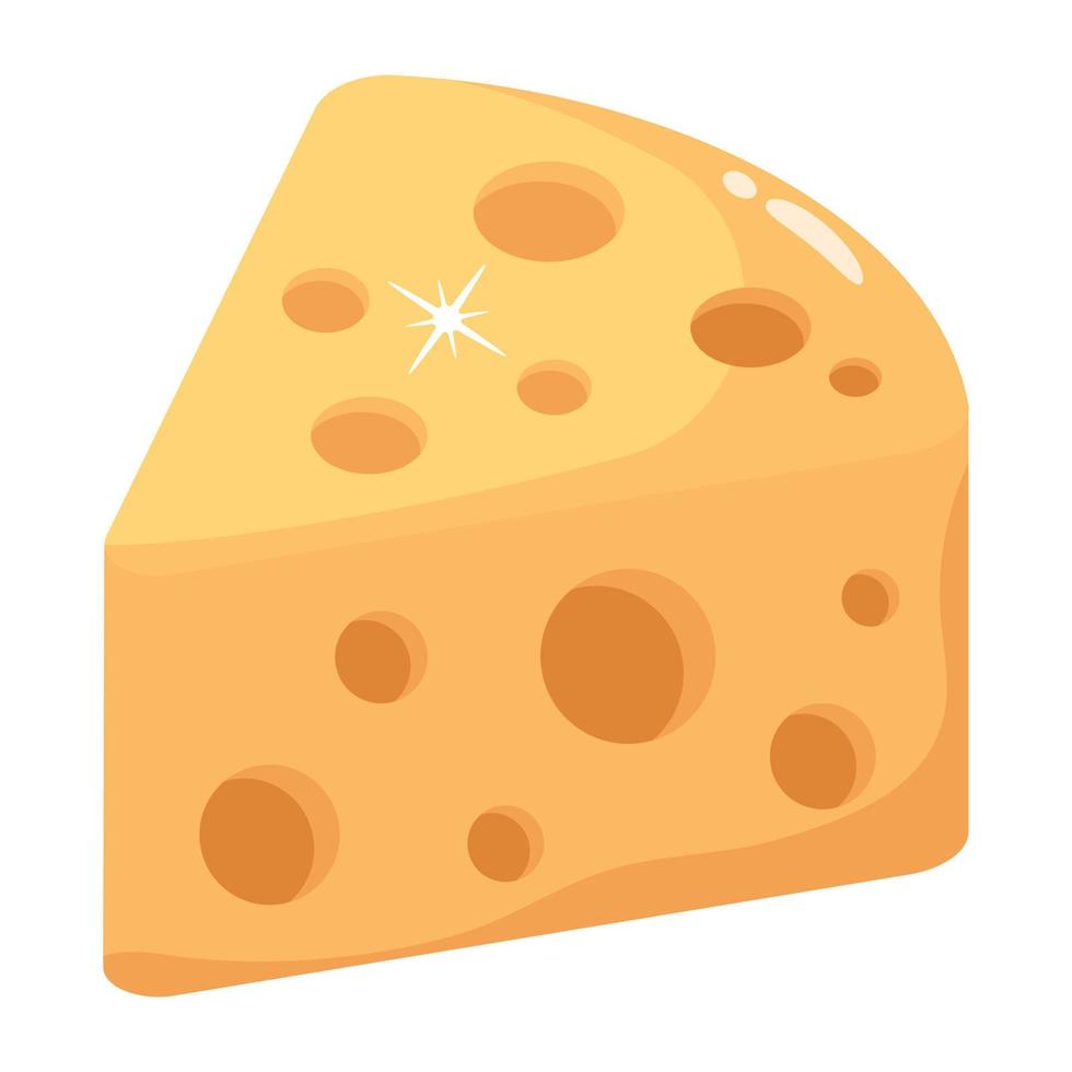 A flat icon design of cheese vector