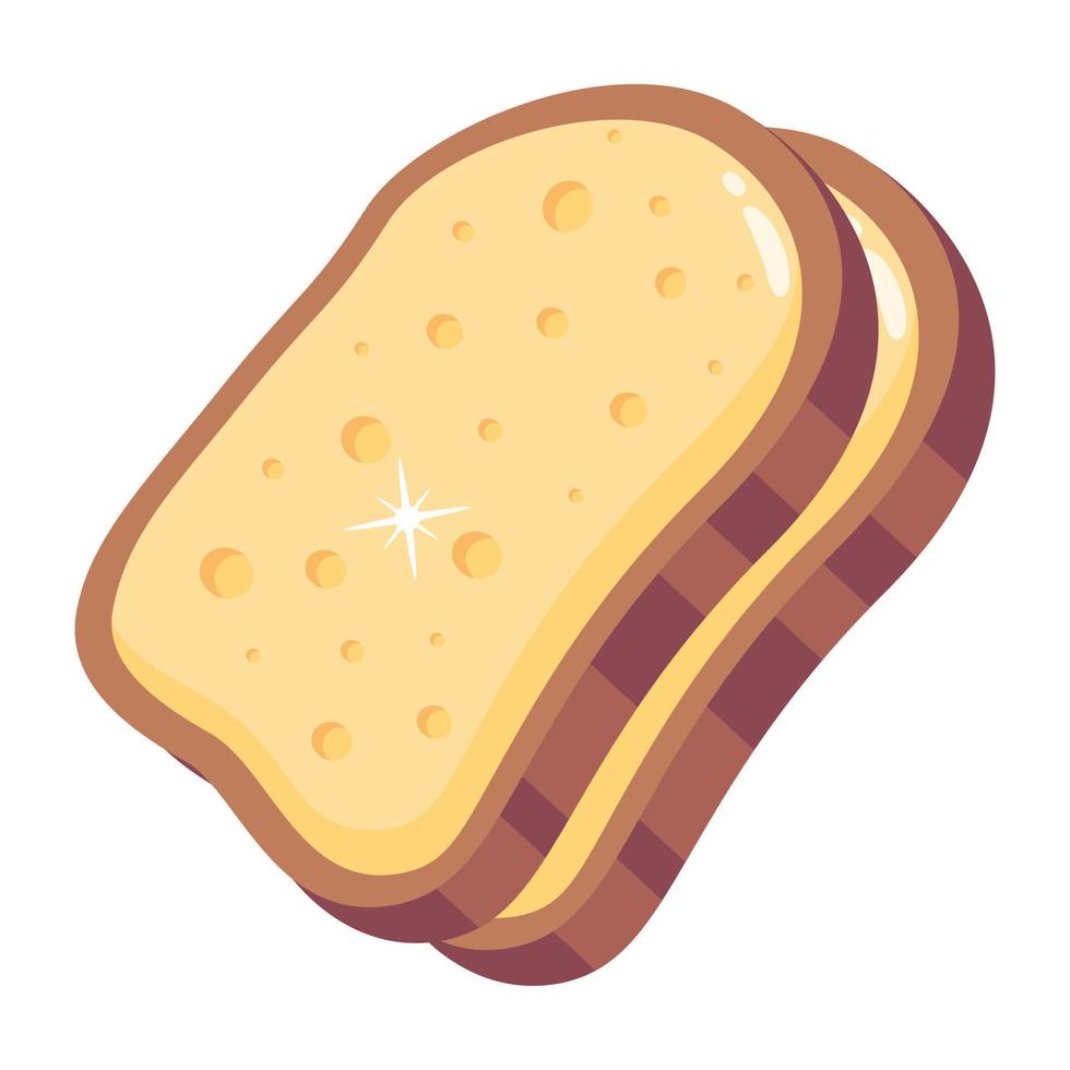 sándwich de queso icono plano, diseño personalizable vector