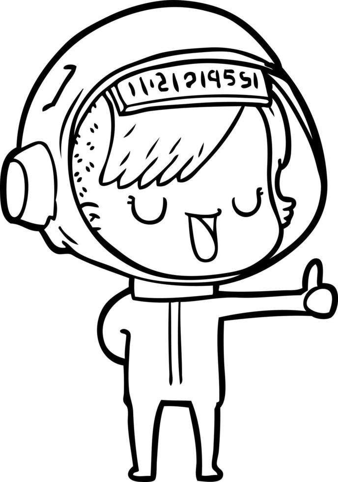 cartoon astronaut woman vector