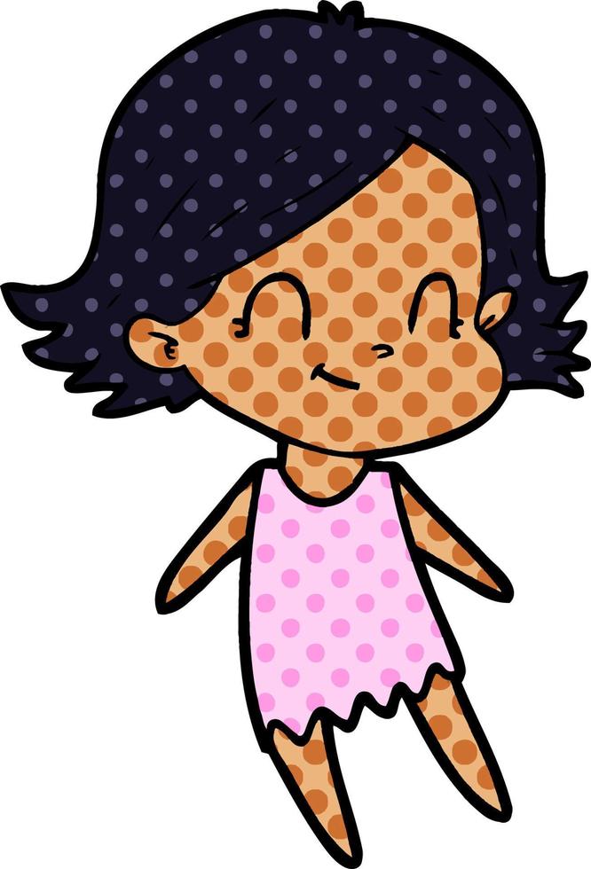 cartoon friendly girl vector