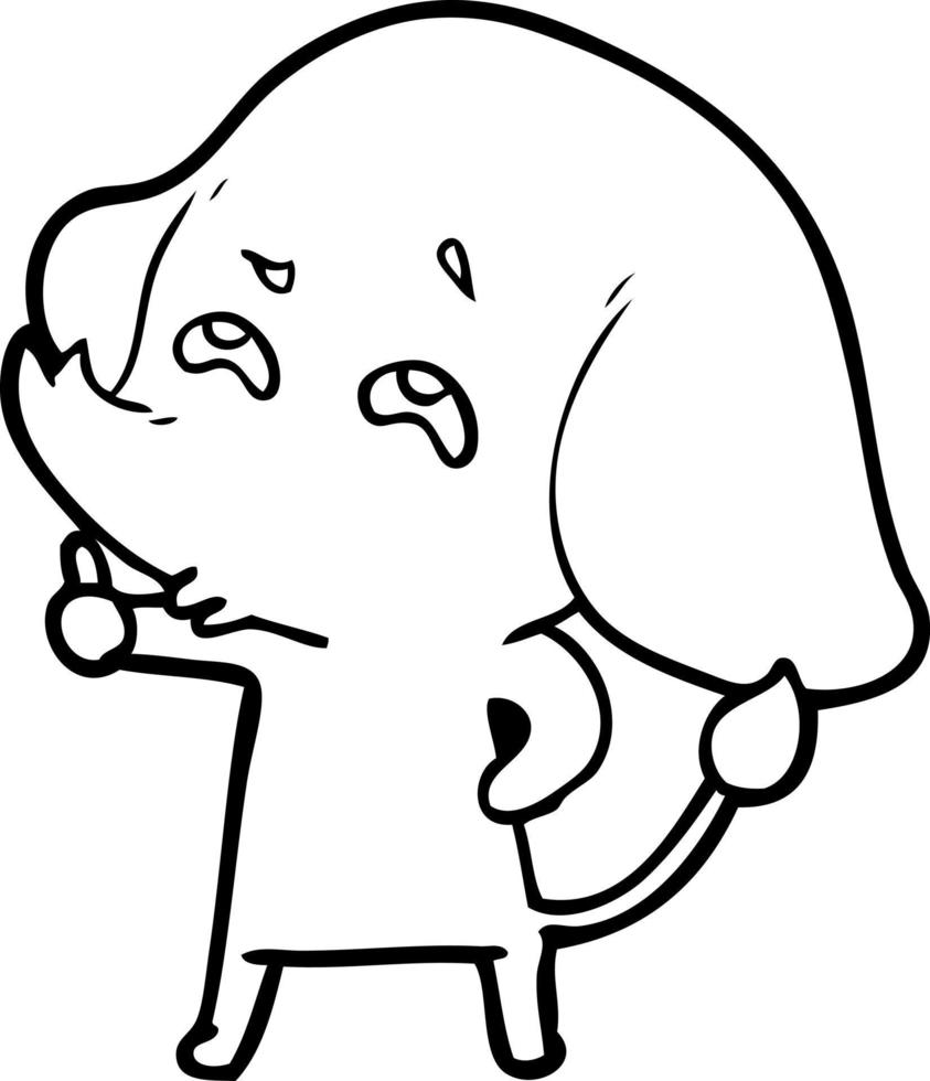 cartoon elephant remembering vector