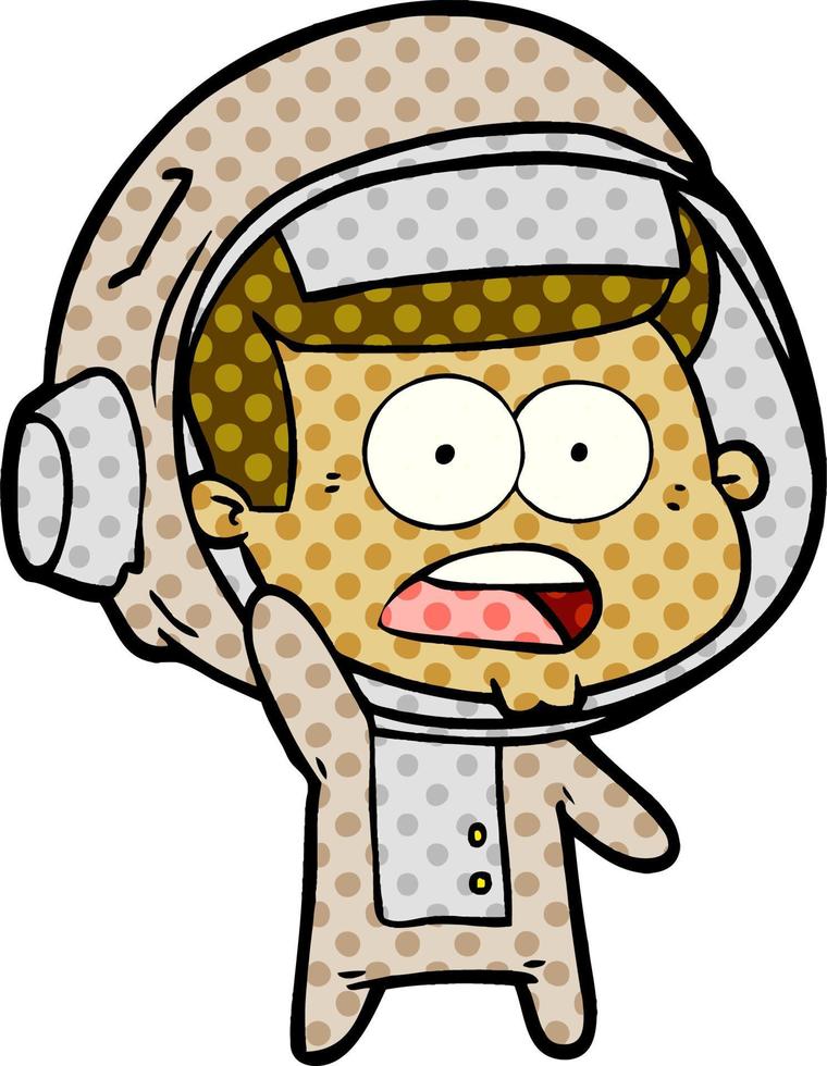 cartoon surprised astronaut vector