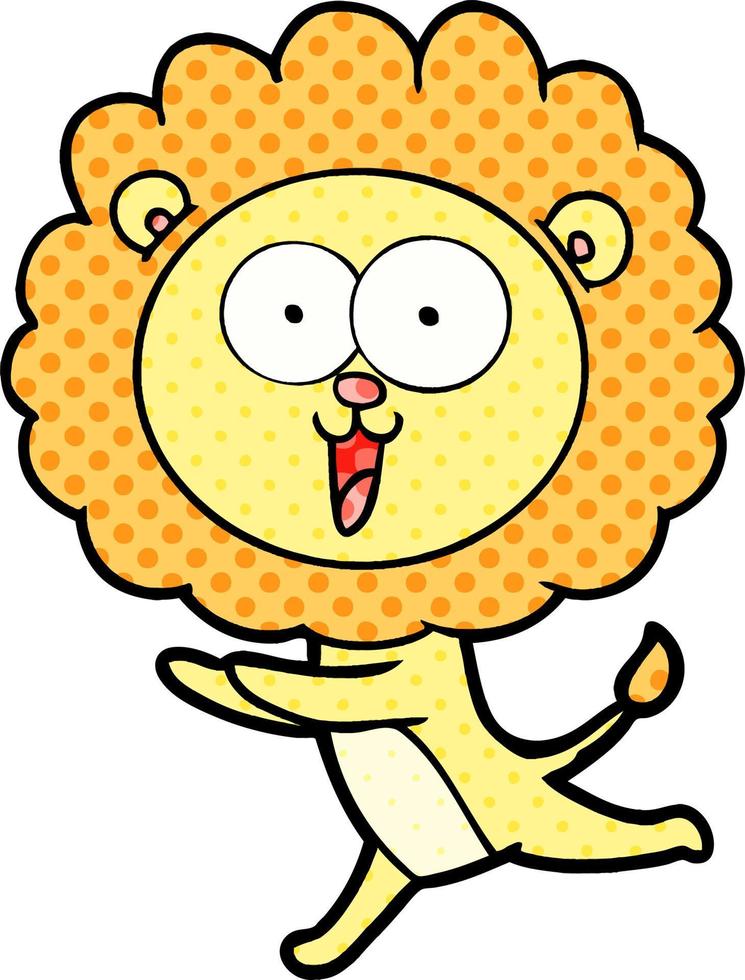 happy cartoon lion vector