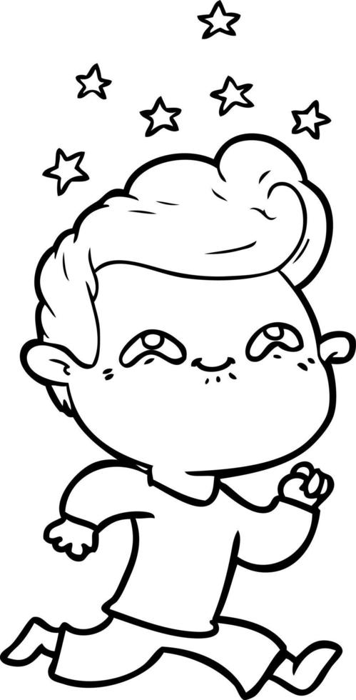 cartoon excited man vector