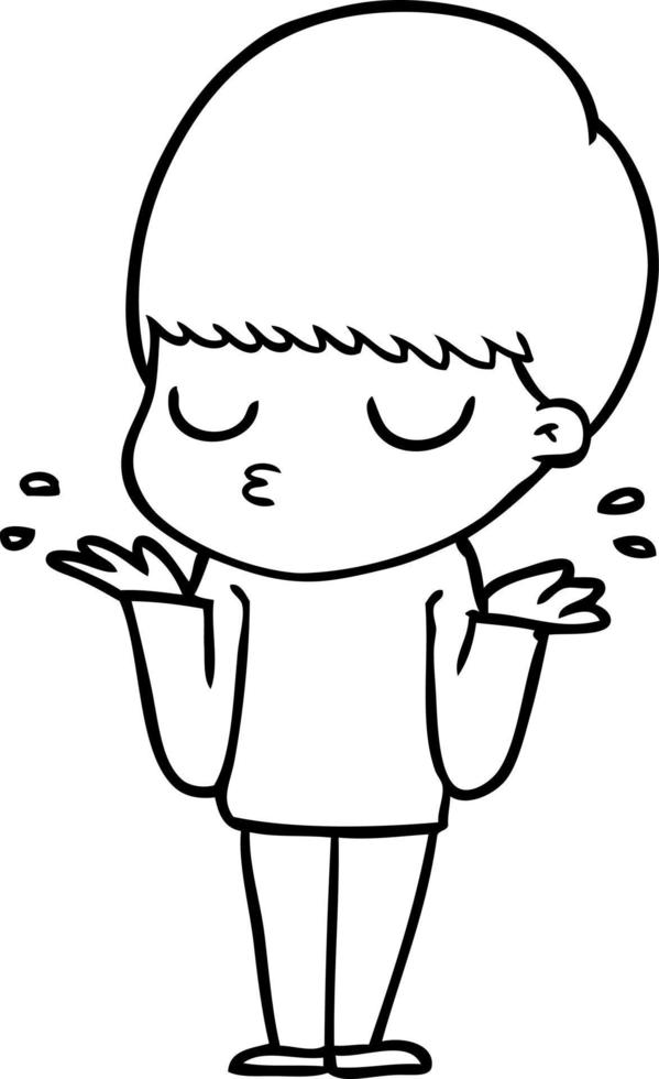 cartoon calm boy vector