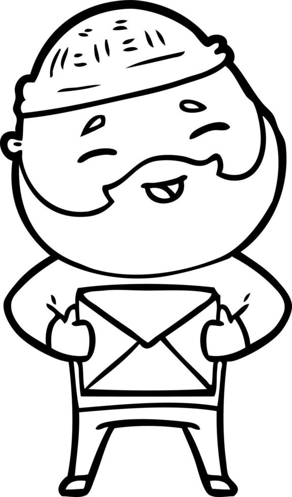 cartoon happy bearded man vector