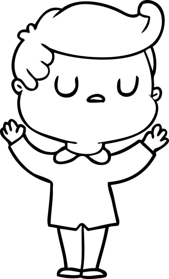 cartoon aloof man vector