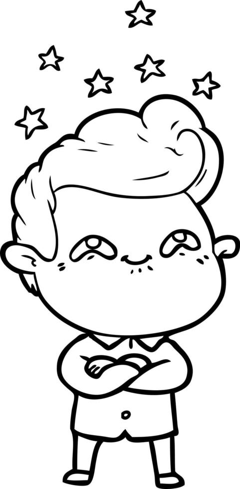 cartoon excited man vector