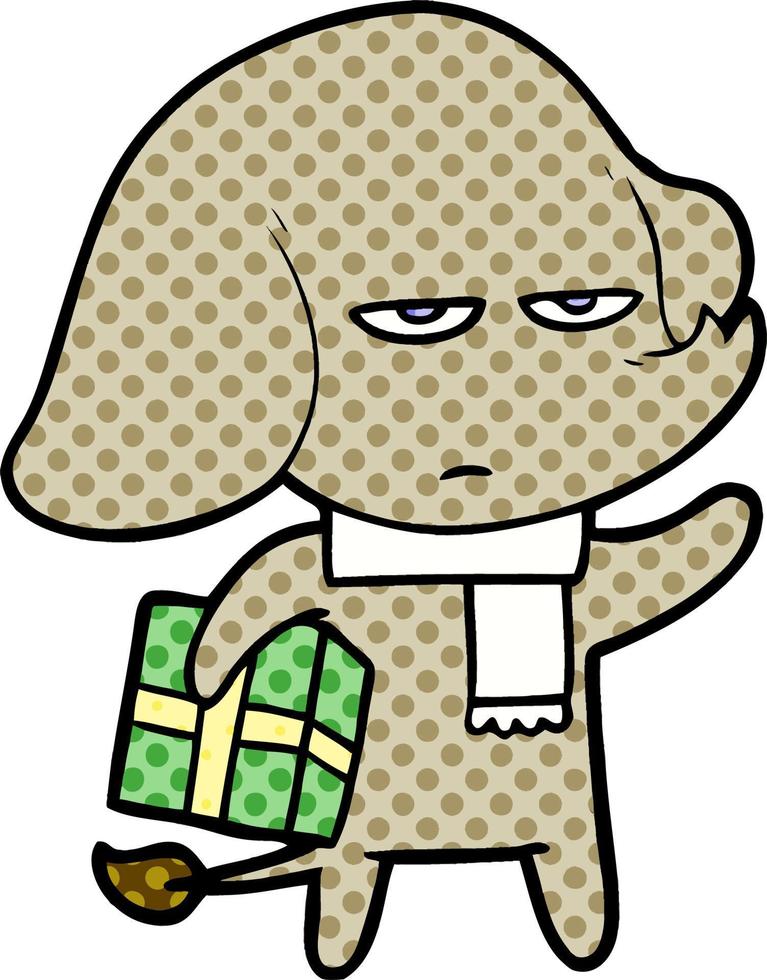 annoyed cartoon elephant vector