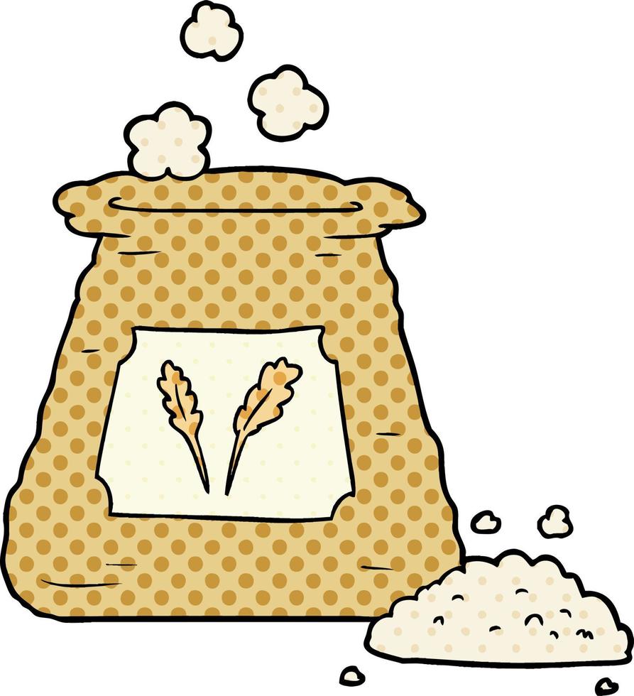 cartoon bag of flour vector