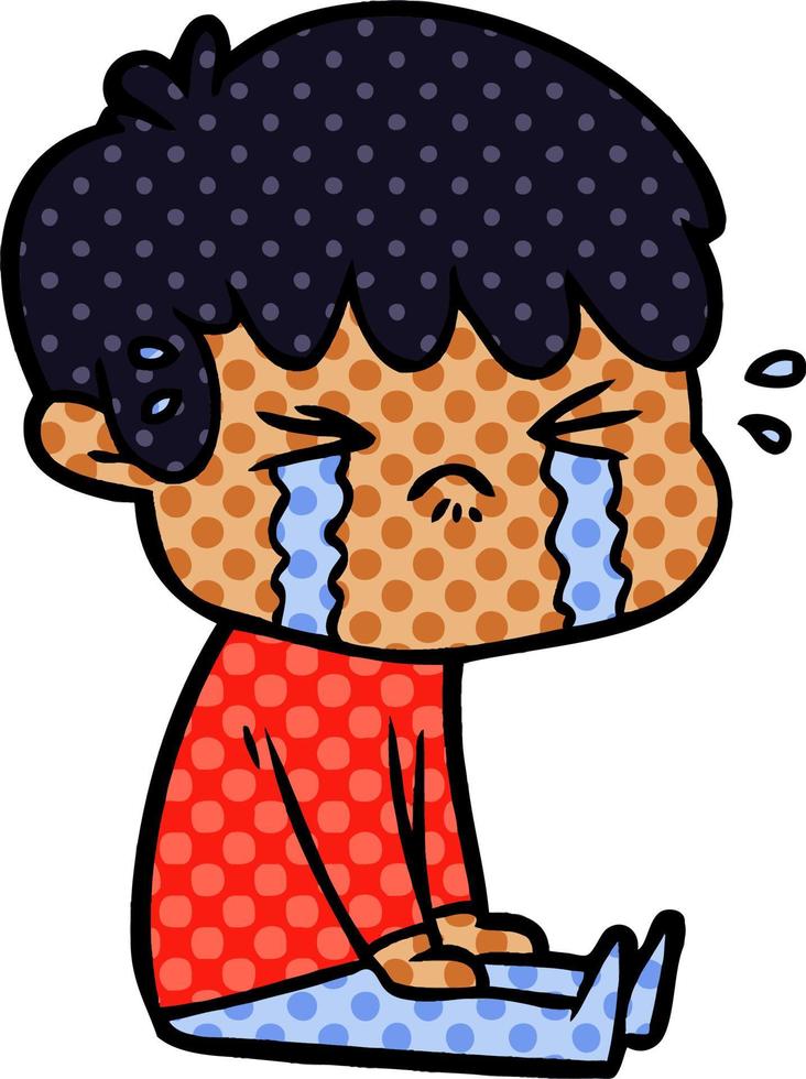 niño de dibujos animados llorando vector