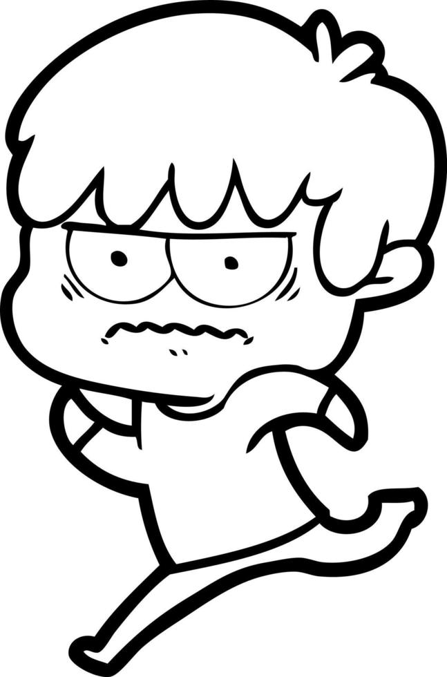 annoyed cartoon boy vector