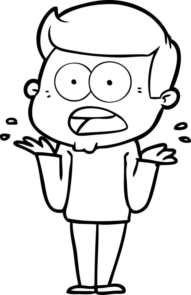 cartoon shocked man vector