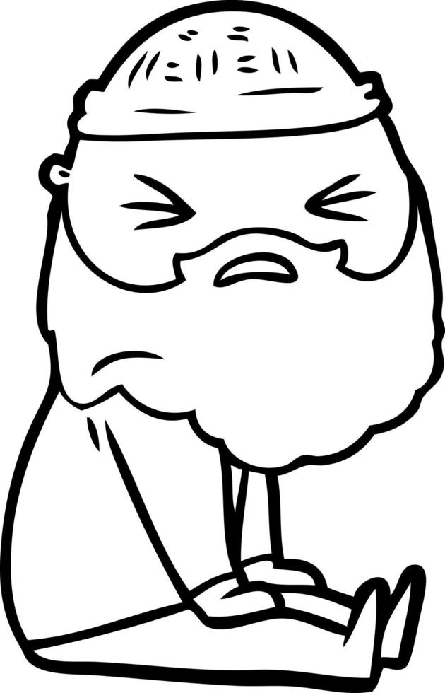cartoon man with beard vector