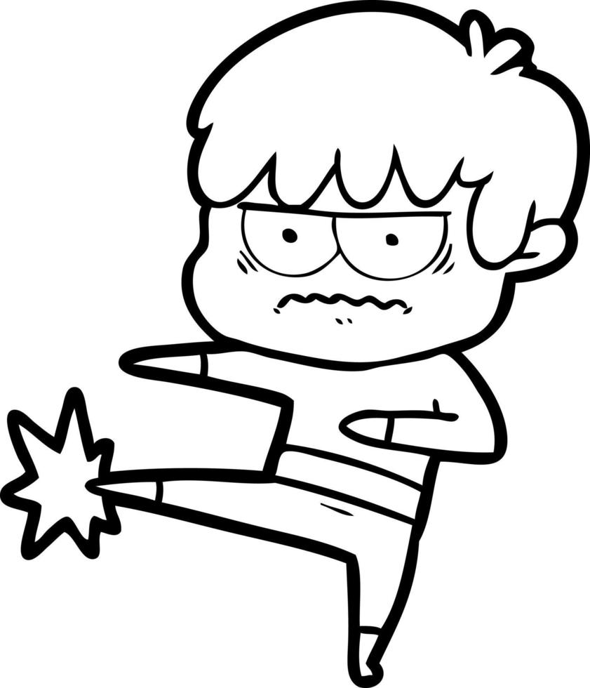 annoyed cartoon boy vector