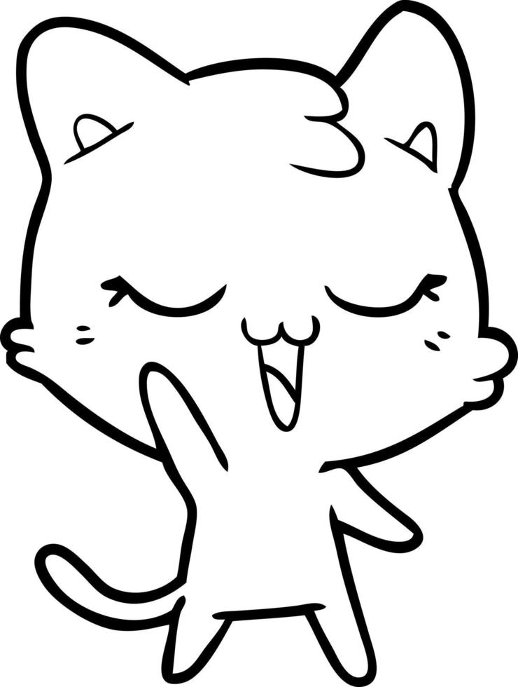 happy cartoon cat vector