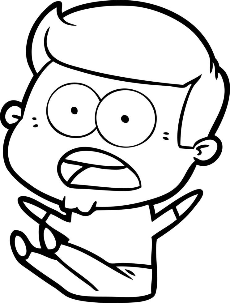 cartoon shocked man vector