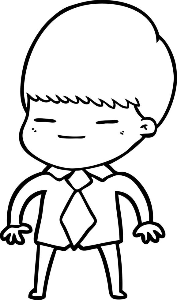 cartoon smug boy vector