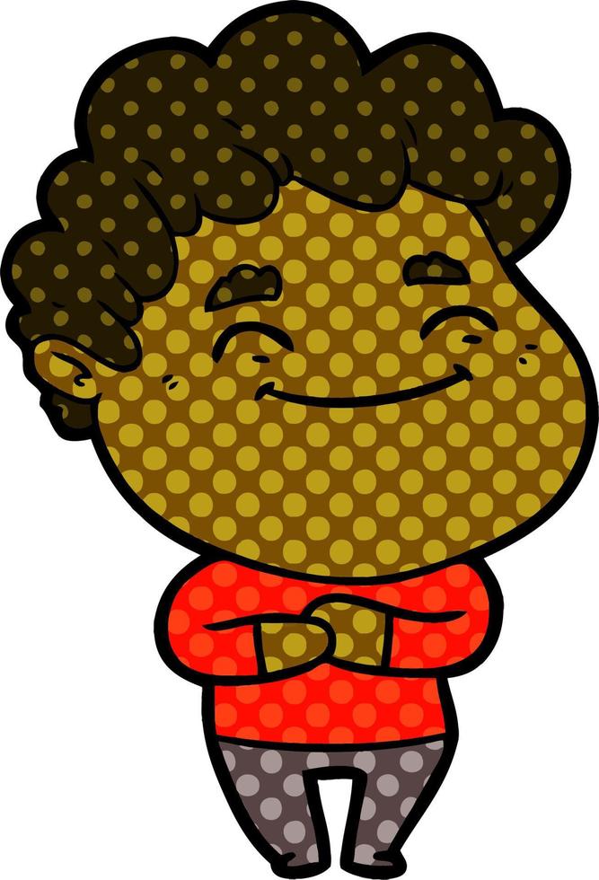 cartoon friendly man vector