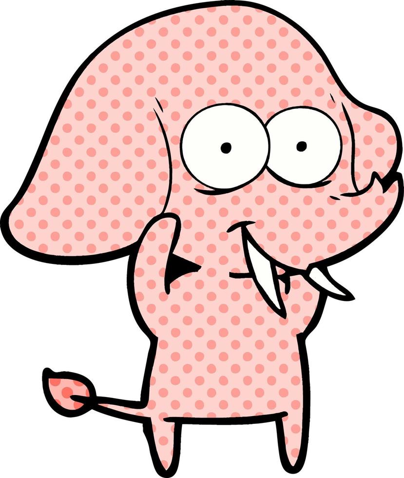 happy cartoon elephant vector