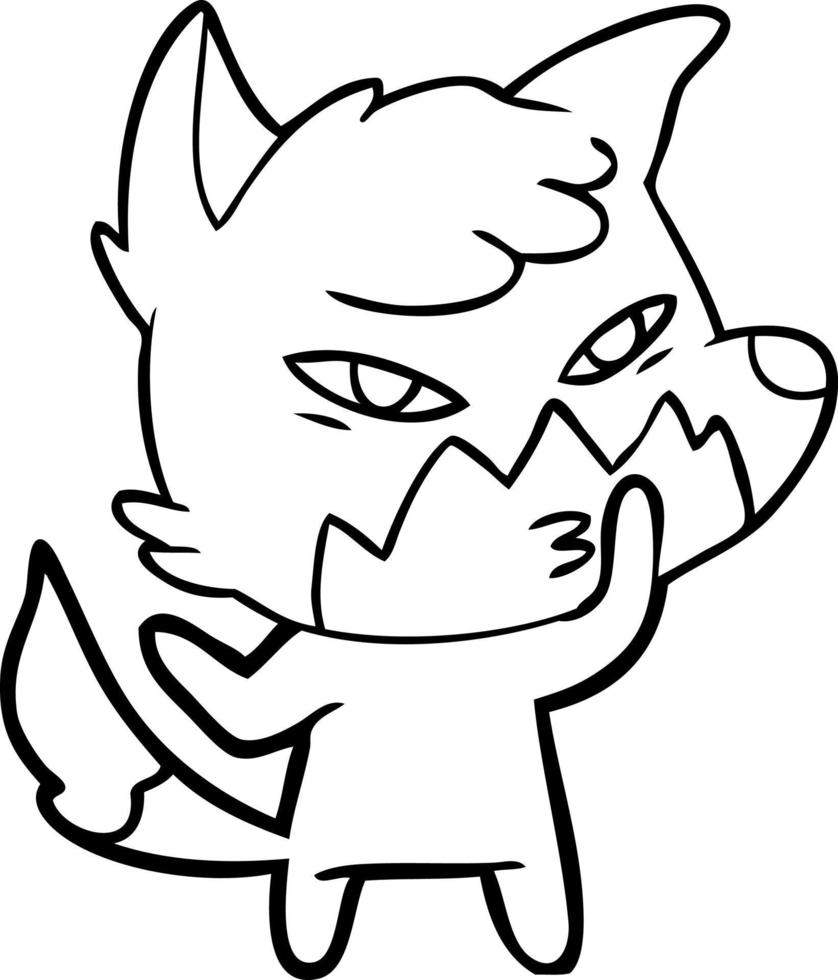 clever cartoon fox vector