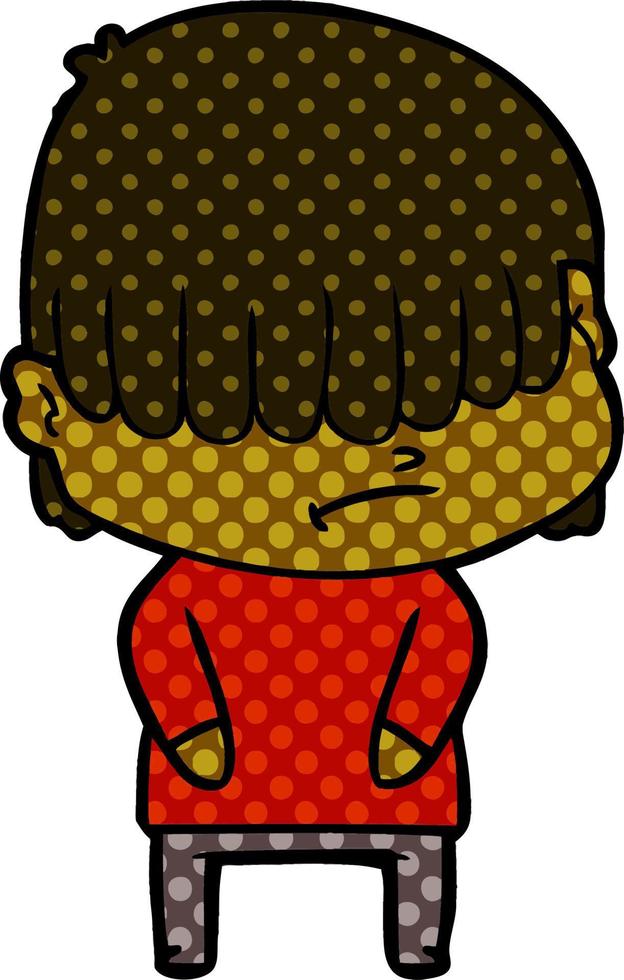 cartoon boy with untidy hair vector