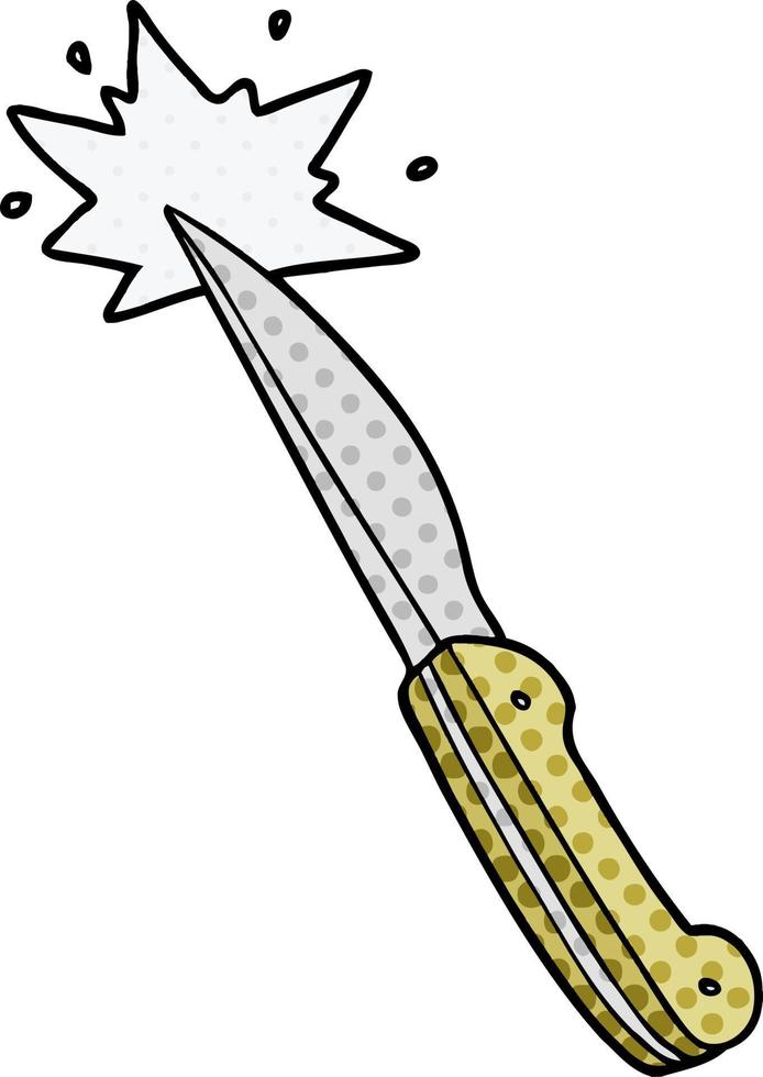 cuchillo de cocina afilado de dibujos animados vector