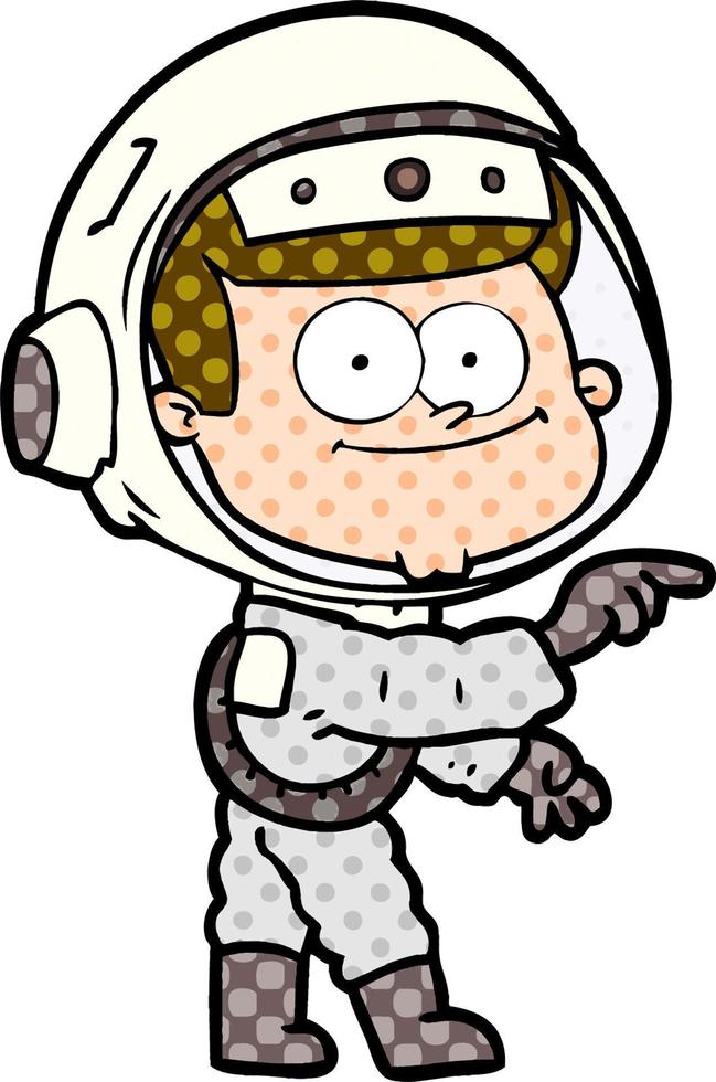 happy astronaut cartoon vector