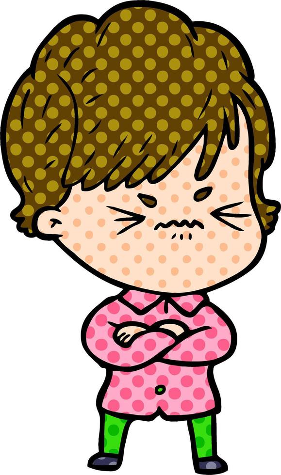 cartoon frustrated woman vector