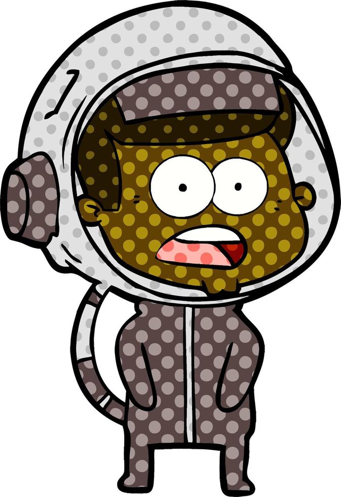 cartoon surprised astronaut vector