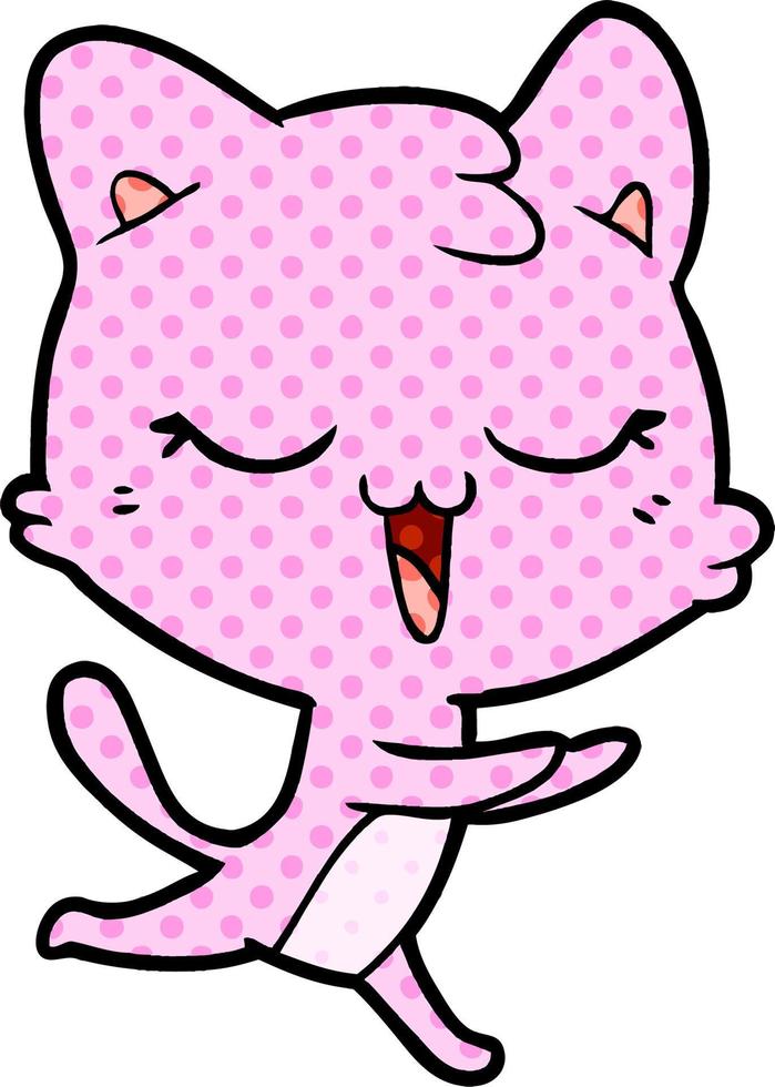 happy cartoon cat vector