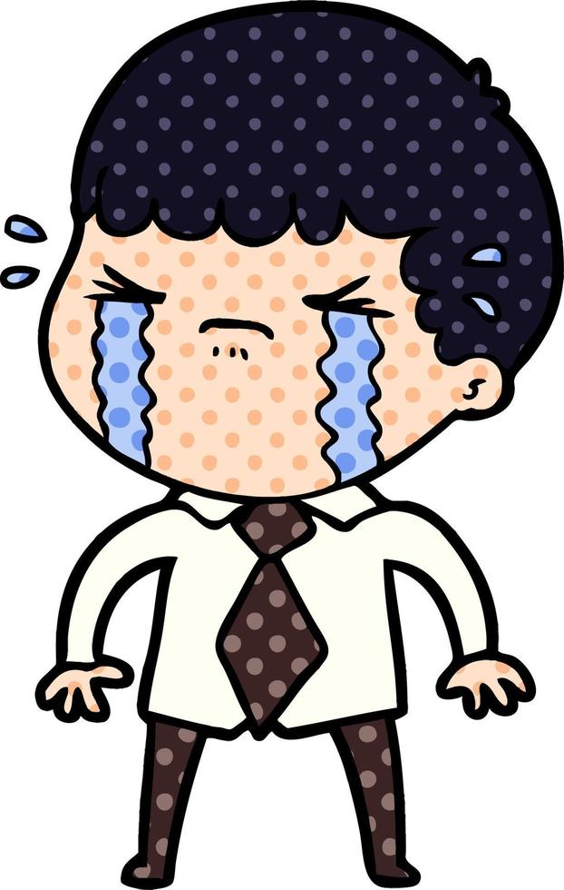 cartoon man crying vector