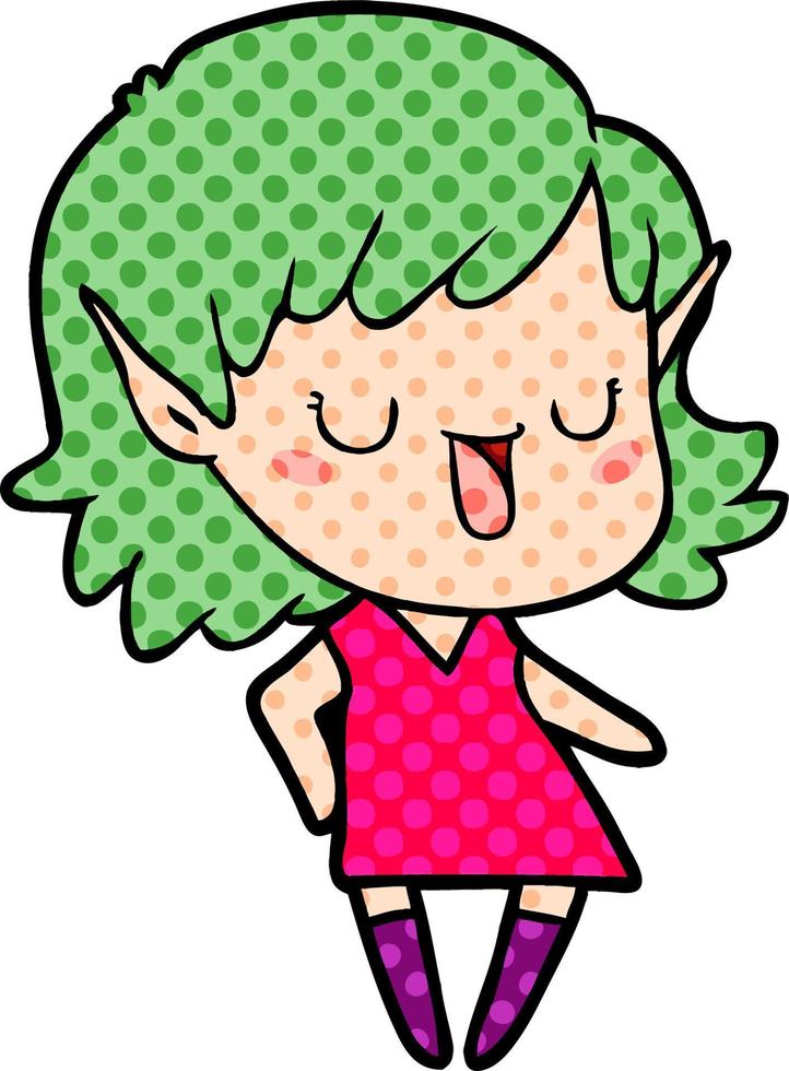 niña elfa de dibujos animados vector