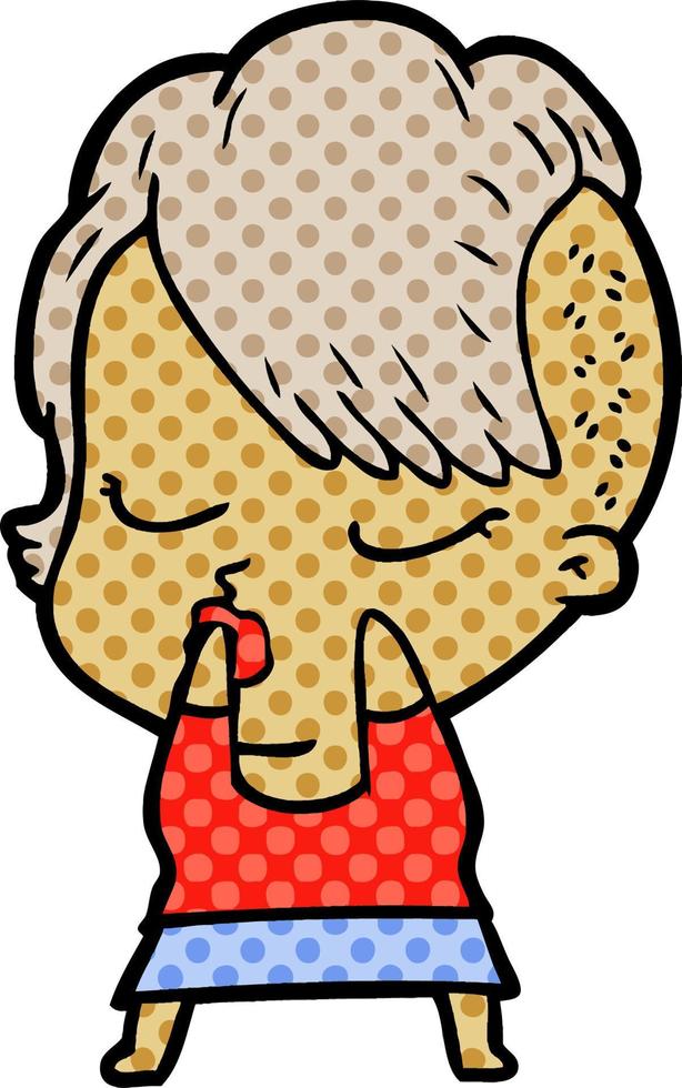 cartoon pretty hipster girl vector